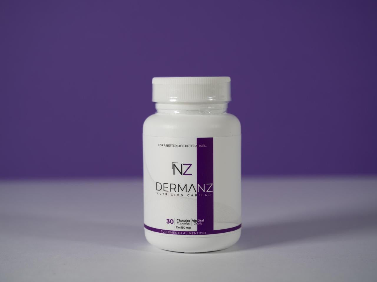 Dermanz Nutrición Capilar Suplemento Premium Frasco con 30 cápsulas