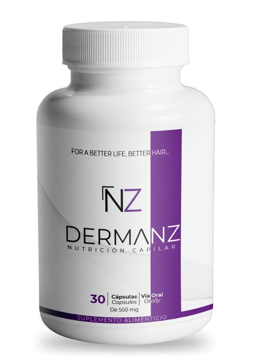 Dermanz Nutrición Capilar Suplemento Premium Frasco con 30 cápsulas
